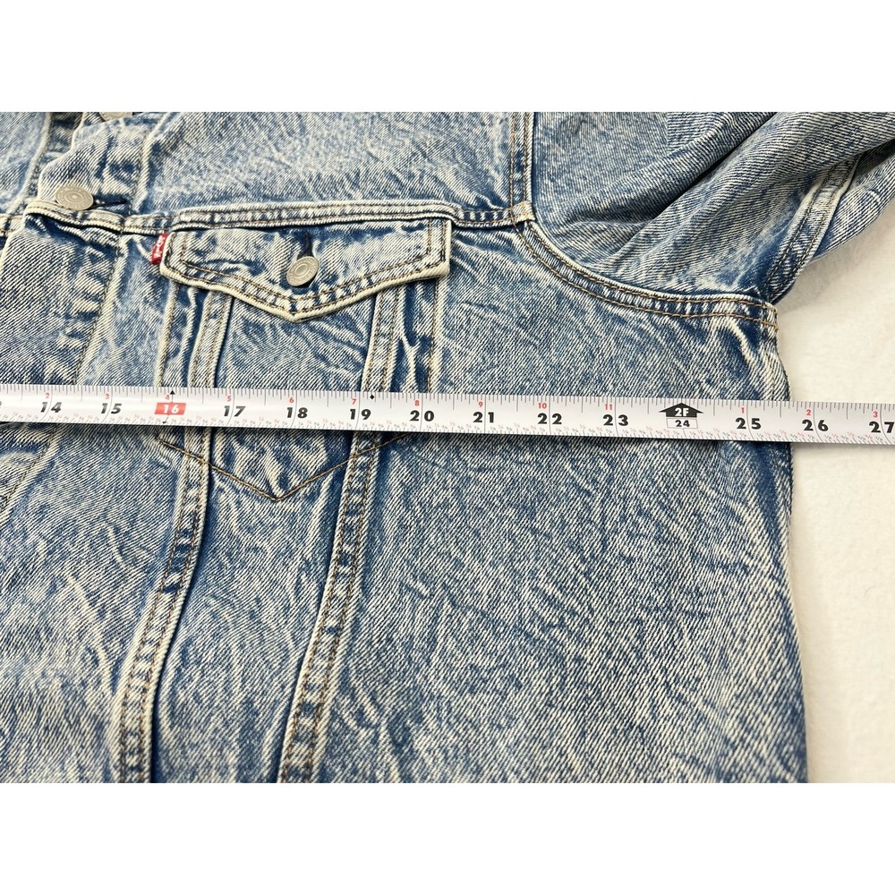 Levis Denim Jean Jacket Men XXL Light Blue Trucker Button Up Red Tab S40116 NWOT - Picture 8 of 9